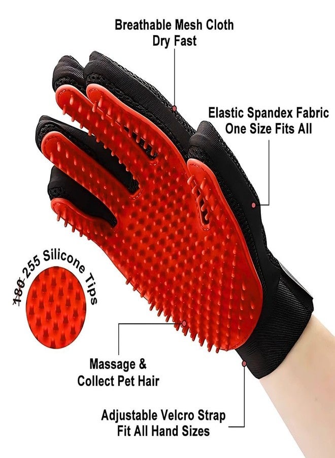 PET FUN® Single-Sided Pet Grooming Glove for Dogs & Cats - 255 Silicone Tips | Deshedding, Massaging & Bathing Glove Brush | Right Hand | Adjustable Strap - (Colour May Vary) - Image 3